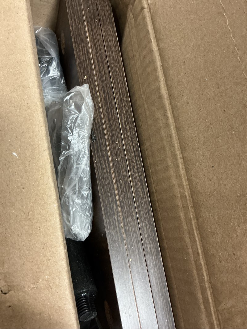 Condition photo showing As Is for furinno turn-n-tube side table, 3-tier square modern end table, open shelves nightstand, night stand, bedside table, easy assembly, for living room, bedroom, columbia walnut columbia walnut/black 3-tier with open shelves