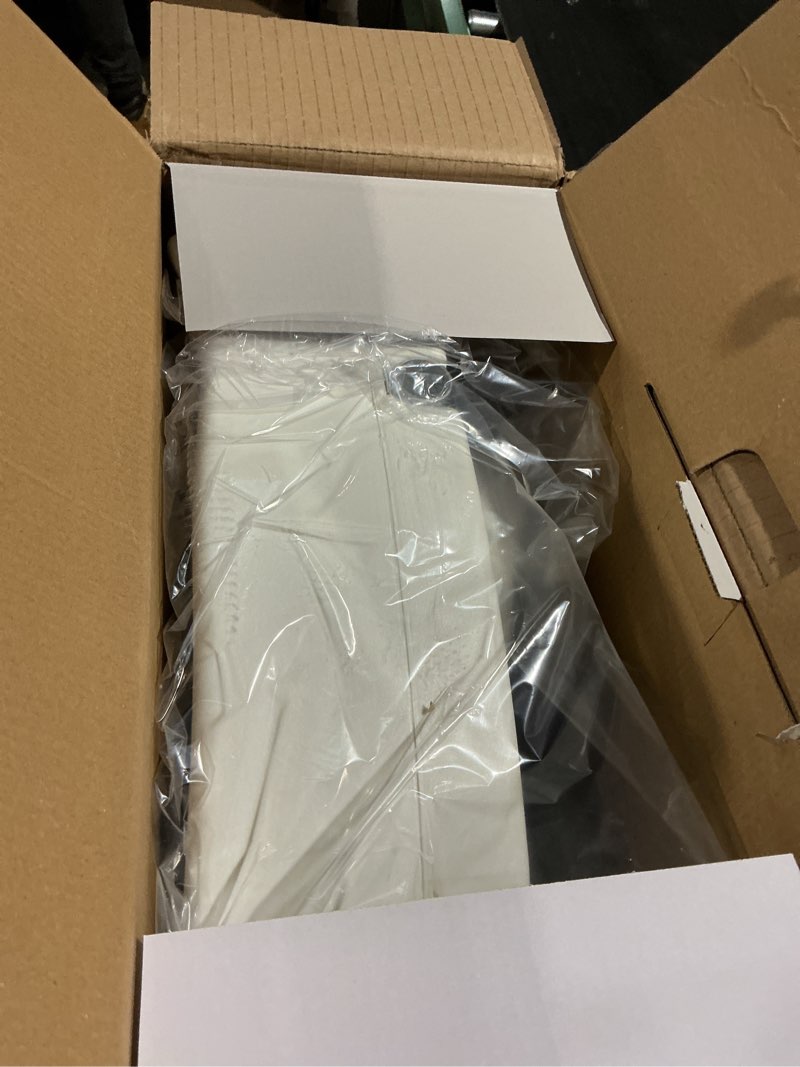 Condition photo showing As Is for Carex 3.5 Inch Raised Toilet Seat with Arms, Elongated Toilet Seat Riser, Up to 250 lbs Capacity, Elevating & Raising Seat for Elderly & Handicap, Universal, Slip-Resistant with Padded Handles, White