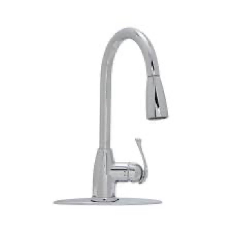 Project Source Tucker Chrome 1-Handle Deck-Mount Pull-Down Handle Kitchen Faucet
