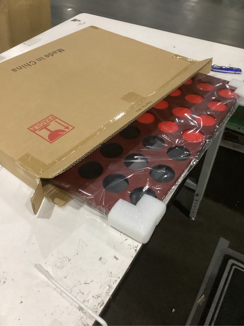 Condition photo showing New/Like New for Wall Mounted Wooden Giant 4 in A Row Room Wall Decor Game Accessories and Decor Four in A Row with Pieces Coins Large Size 22 Inch Drop Four Connect Game Solid Wood Game Board (Red Peach)