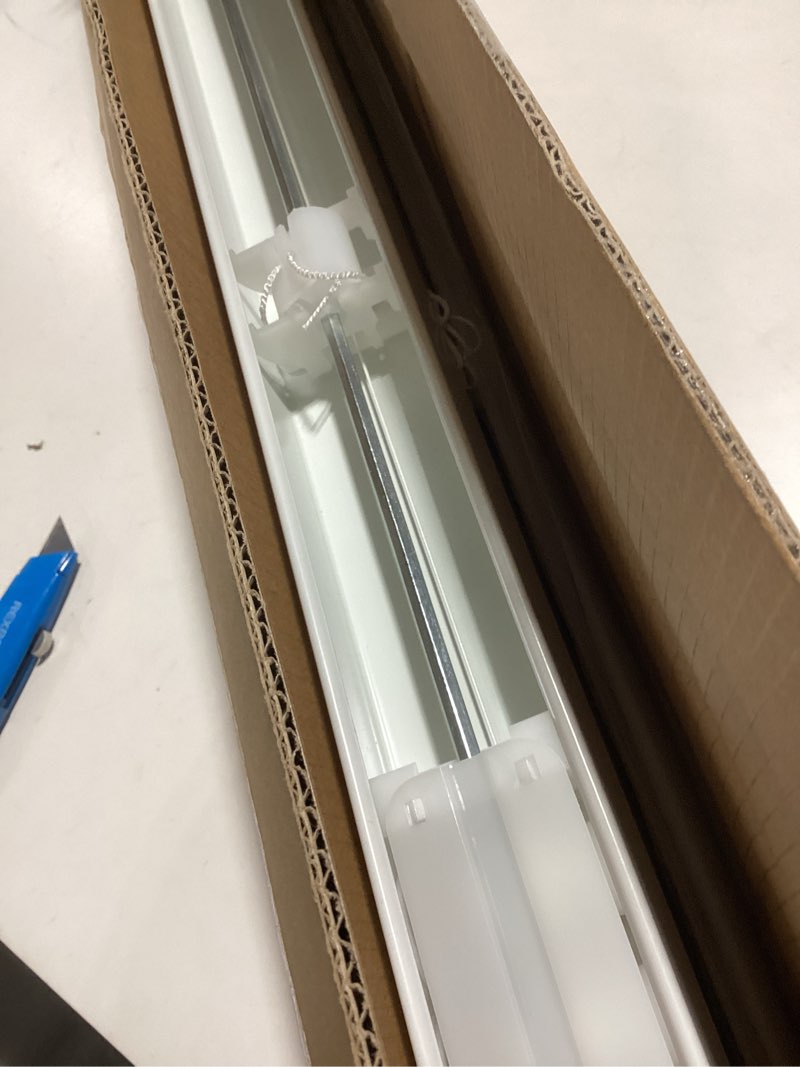 Condition photo showing Good Condition for LazBlinds 2-inch Cordless Faux Wood Blinds with Royal Valance, Room Darkening Horizontal Window Blinds, Inside Mount Blinds for Windows - Fit for Window 36.5'' W x 66'' H - White White 36.5"W x 66"H