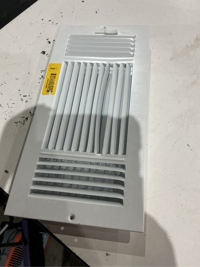 Condition photo showing As Is for reliabilt way steel white sidewall/ceiling register