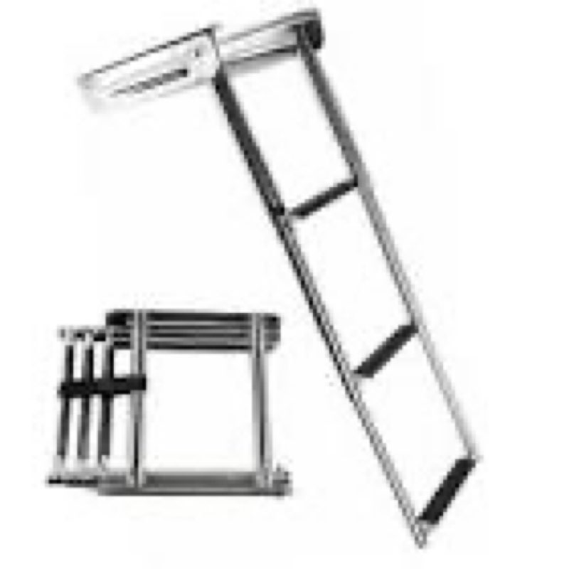 Telescaping 3-Step Swim Platfr... es Sted Boat Boarding Ladder