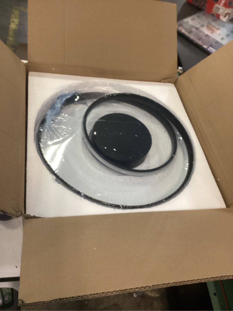 Condition photo showing Good Condition for Modern LED Dimmable Flush Mount Ceiling Light with Remote Control - 18'' Round Ceiling Lamp for Bedroom, Dining Room, Kitchen Black-2