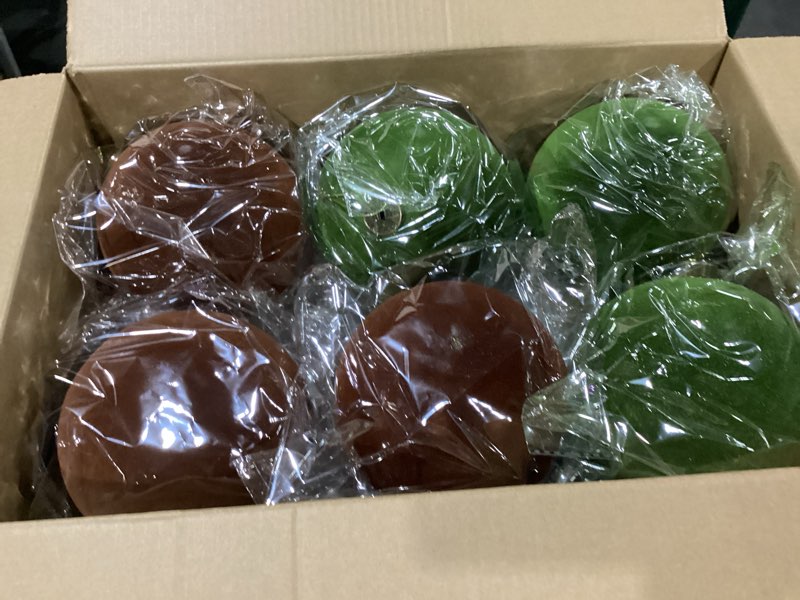 Condition photo showing New/Like New for Liliful 12 Pcs 6 Inch Large Velvet Christmas Ball Flocked Christmas Tree Ornaments Big Xmas Tree Shatterproof Hanging Home Decorations for Holiday Party(Green Brown)
