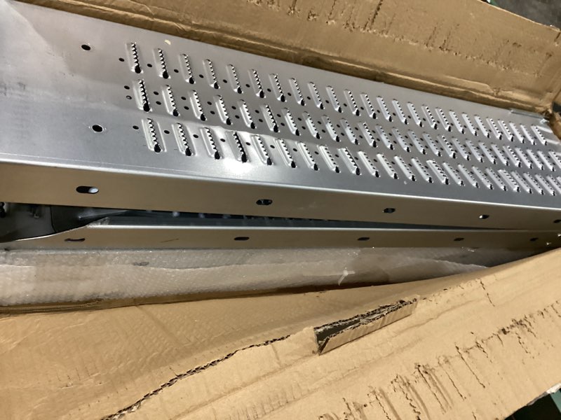 Condition photo showing Good Condition for 72.5" heavy duty folding loading ramps, 1500lb capacity, ideal for motorcycles, lawn mowers, atvs, utvs, and more – pack of 2 with safety straps and gloves