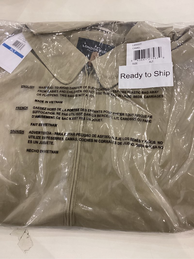 london fog mens auburn zip front mesh lined golf cotton lightweight jacket, camel, x-large tall us