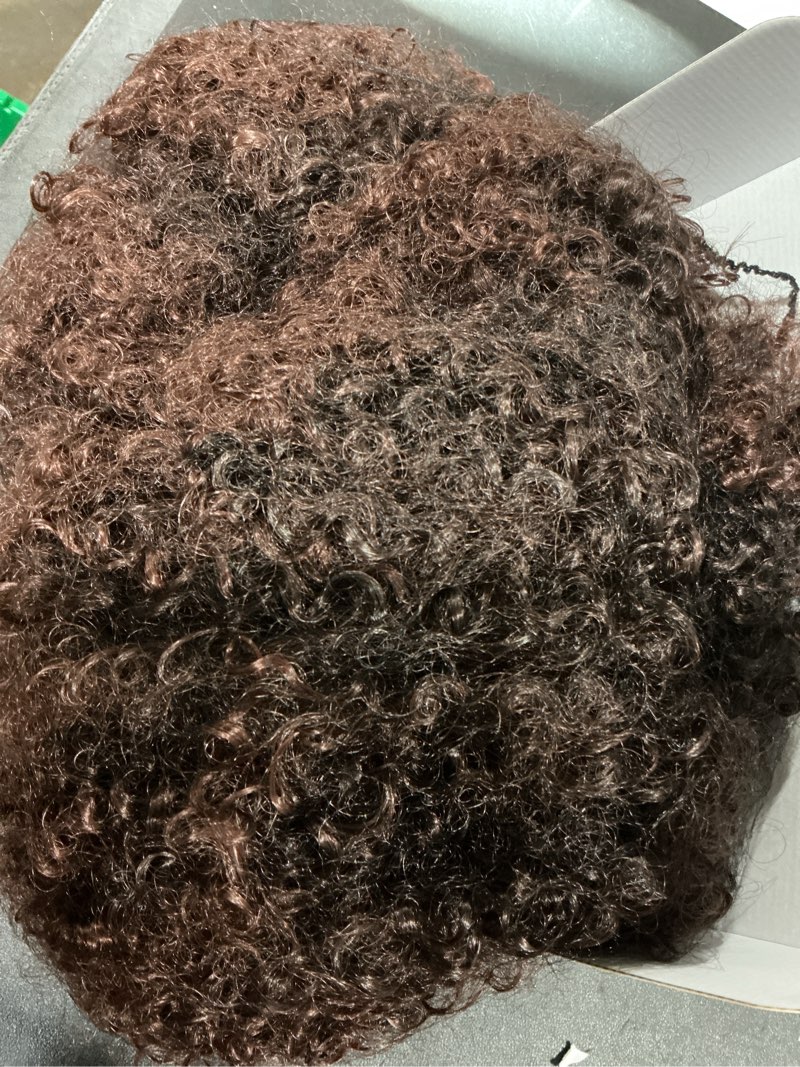 Condition photo showing Good Condition for SIMILAR TO ANNISOUL 16Inch Curly Wigs for Black Women Dark Brown Afro Bomb Curly Wig with Bangs Synthetic Fiber Glueless Long Kinky Curly Hair 16 Inch Dark Brown