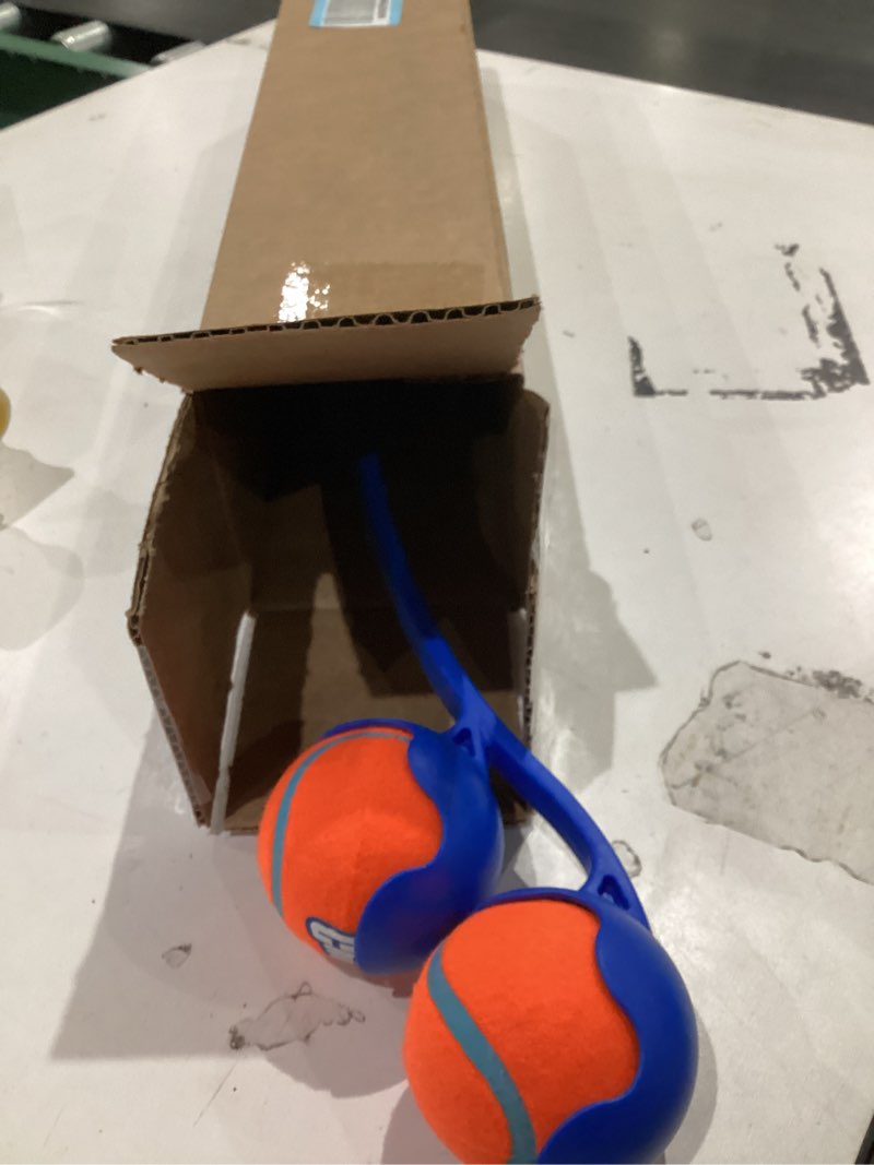 Condition photo showing Good Condition for Chuckit! The Duo 22M Double Launcher Dog Toy, 22" Length, Includes 2 Medium Tennis Balls (2.5") Size Medium for Breeds 20-60lbs, Multi-Dog and Pack Play