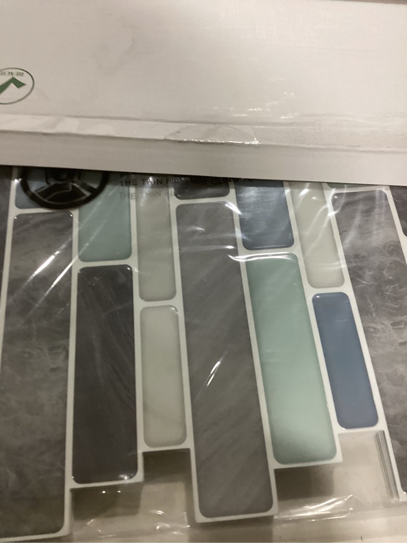 Condition photo showing New/Like New for WOWSTAR 10-Sheet Peel and Stick Backsplash Tile for Kitchen, Back Splash Stick On Tiles for Kitchen Wall (Grey and Blue)