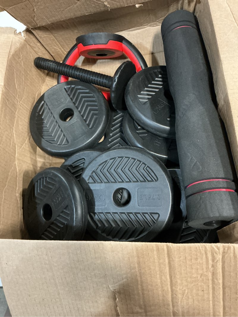 Condition photo showing As Is for adjustable dumbbell, 20/30/40/60/80lbs dumbbells set, 4-in-1 free weights for women/men workout equipment used as barbell/kettlebells/push up stand for home gym upgrade 20lbs (10lbs*2)