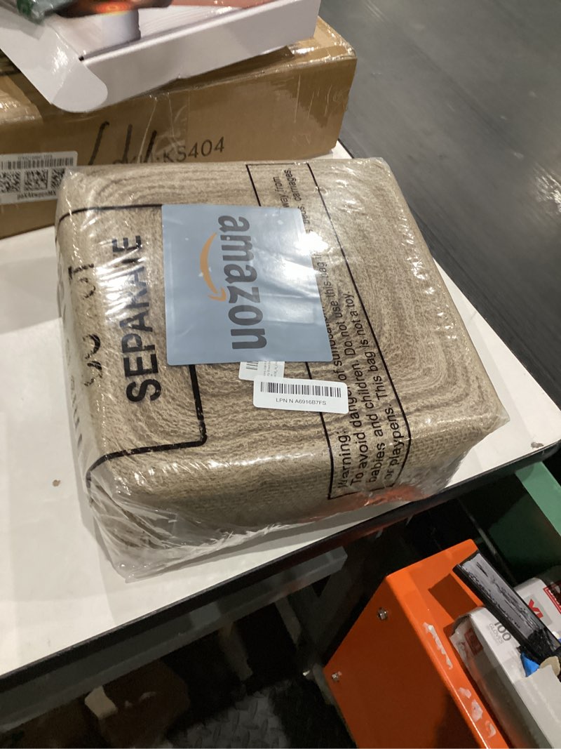 Condition photo showing New/Like New for Jecery 3.9 Inch x 328 ft Burlap Chair Bows Sashes Natural Burlap Ribbon for Wedding Rustic Jute Fabric Roll for DIY Craft Gift Wrapping Supplies Thanksgiving Xmas Wreath Outdoor Decor