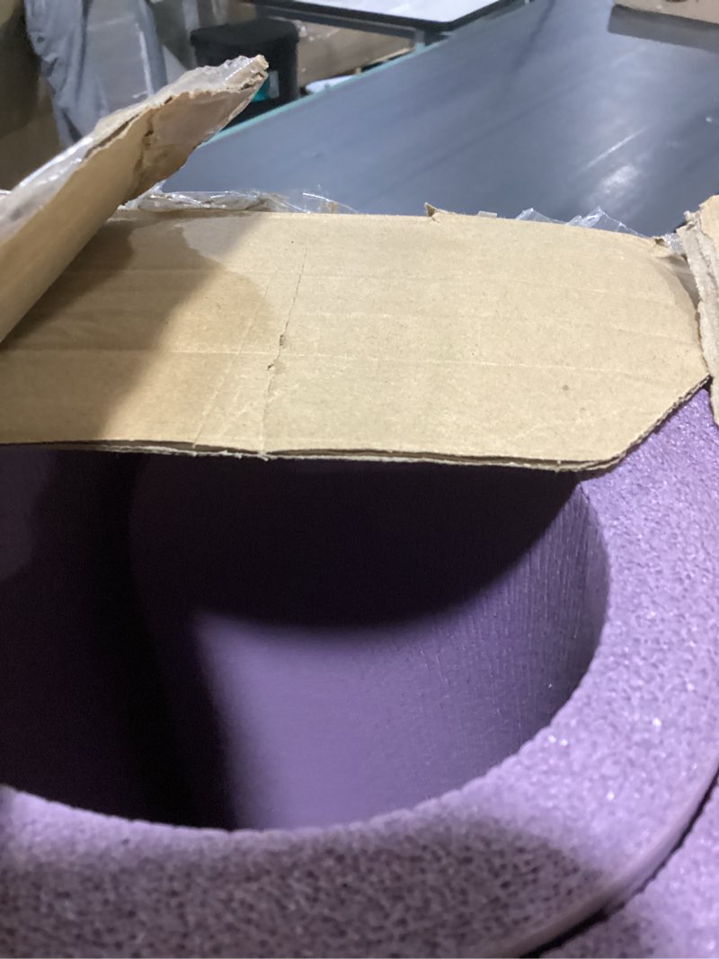 Condition photo showing As Is for retrospec solana yoga mat 1" thick w/nylon strap for men & women - non slip exercise mat for home yoga, pilates, stretching, floor & fitness workouts violet haze 1 inch