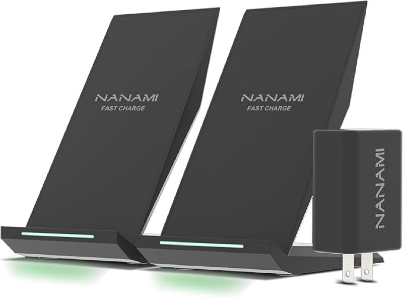 NANAMI Wireless Charger - Qi Certified Wireless Charging Stand with USB C Charger 30W Wall Charger PD3.0 Fast Charging for iPhone 15/14/13/12/SE 2020/11 Pro/8, Samsung Galaxy S24/S23/S21/S20/S10