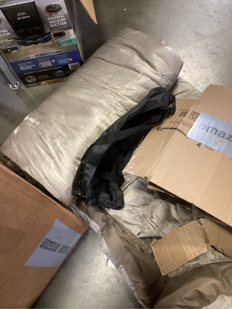 Condition photo showing As Is for Fredsure Crinkle Velvet Comforter Set, 3 Pieces Khaki King, Crinkle Velvet Face and Brushed Microfiber Reverse King Khaki