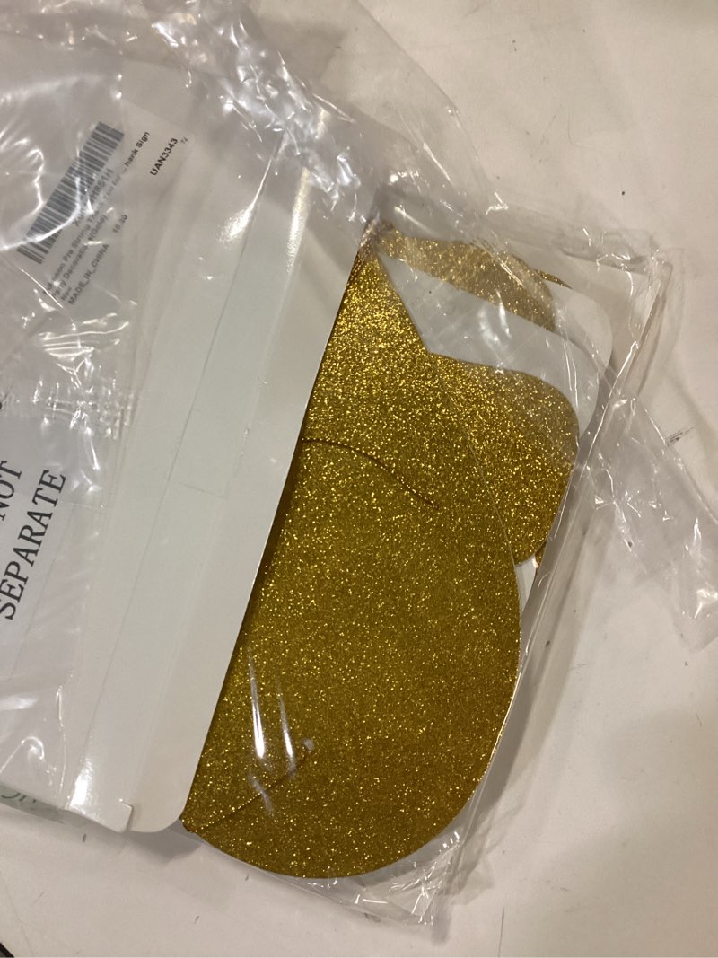 Condition photo showing New/Like New for Fulmoon Pre Strung Thank You for All You Do Glitter Banner Funny Appreciation Banner for Employee Coworker Staff Teacher Thank Sign Party Decorations(Gold)