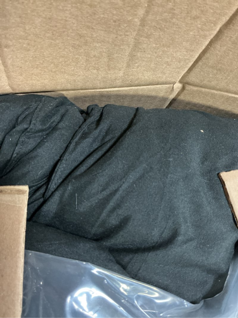 Condition photo showing As Is for CozyLux California King Comforter Set Black, 3 Pieces Cal King Solid Breathable Quilted Bedding Sets, Cozy Luxury Fluffy Soft Bed Sets with Down Alternative Comforter and 2 Pillowcases for All Season Black California King