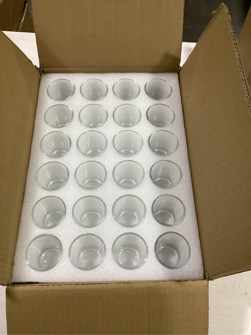Condition photo showing Good Condition for qtlcohd 48 pack 2 oz shot glasses bulk clear small shot cups glass set with heavy base for vodka, whiskey, tequila, espresso, liquor