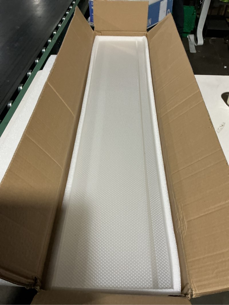 Condition photo showing As Is for 4 Pcs 48 Inch Fluorescent Light Fixture Covers Replacement Wrap Around Light Cover 4ft Two Bulb Replacement Lens Transparent Square Lenses for 4ft LED Ceiling, Home Kitchen Room