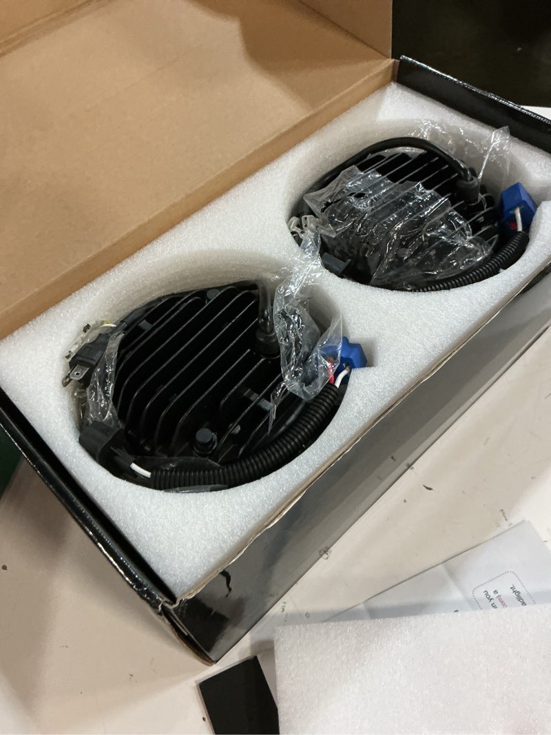 Condition photo showing Good Condition for nilight 7 inch round led halo headlights w/turn signal amber light green drl high low beam 7” headlight compatible with 2007 2008 2009 2010 2011 2012 2013 2014 2015 2016 2017 2018 wrangler jk jku jk headlight green amber 2pcs