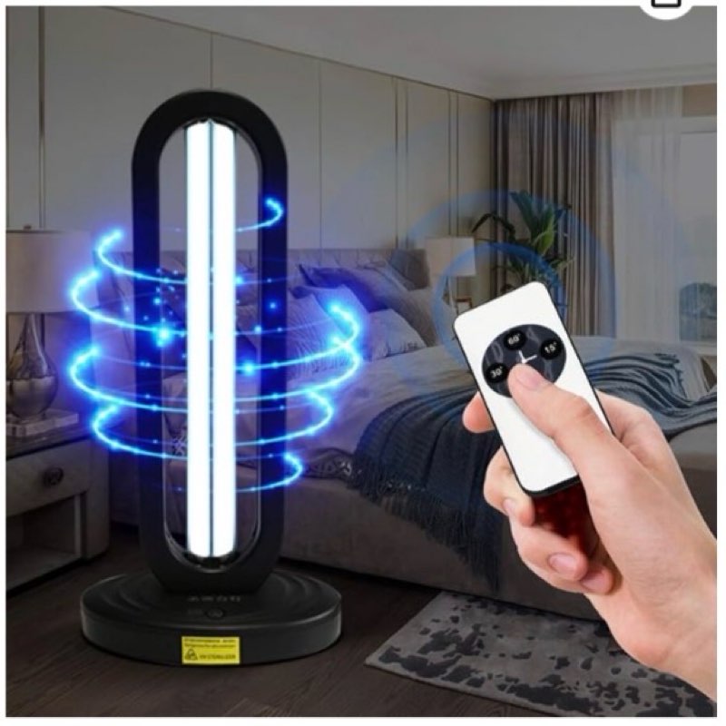 UV Lamp with Ozone Sanitizer Lamp for Home & Commercial Use – 38W UVC Sanitizer Lamps with Remote Control & 3-Speed Timer (15/30/60 Mins), 99.99% Disinfection Rate,110V Odor Elimination