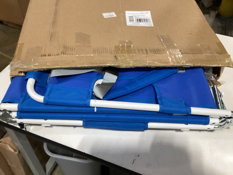 Condition photo showing As Is for backpack beach tanning chair with canopy sun shade & face hole, 6 position folding lounge sun chair for adults outside reading sunbathing poolside camping lawn, upf 50+, patent design 1 royal blue
