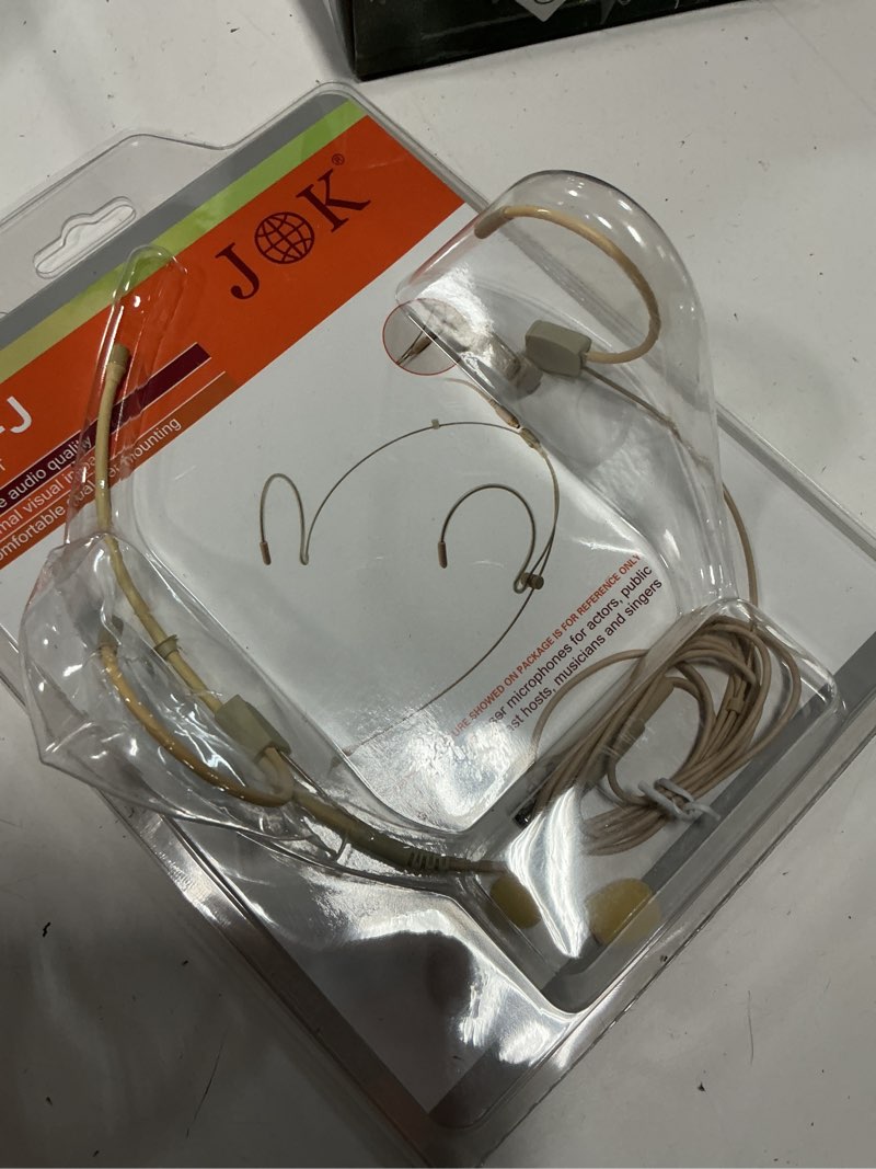Condition photo showing Good Condition for j k mic-j 060 earhook microphone headworn microphone compatible with shure bodypack transmitters
