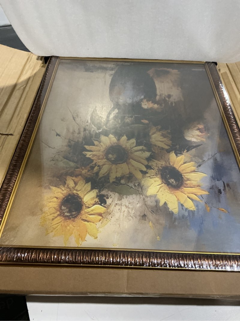 Condition photo showing Good Condition for 18x24 Picture Frame, HD Real Glass 18x24 Vintage Photo Frame, 18 by 24 Poster Frame with Vintage Gold Border Horizontal & Vertical Display for Tabletop or Wall Decor (1 Pack) Vintage Gold 18x24