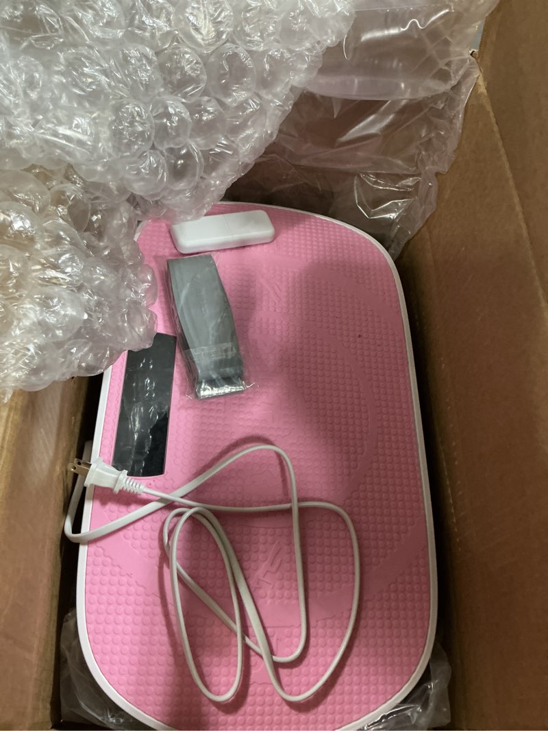 Condition photo showing Good Condition for merach vibration plate exercise machine, curved vibration plate for lymphatic drainage weight loss, vibrating plate with real-time calorie tracking on led display, workout equipment for home women men pink