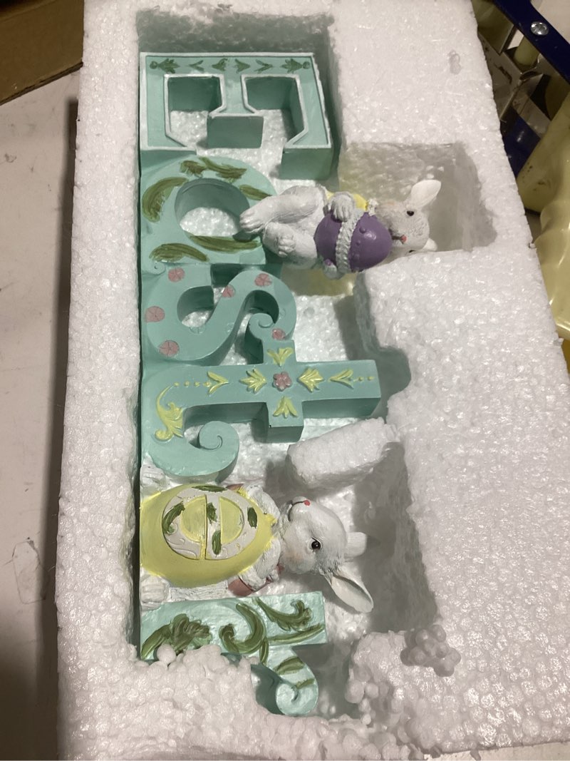 Condition photo showing Good Condition for newman house studio table easter bunny figurine decorations - home office table decoration easter bunny set of 6, 3.5l x 3w x 4.1h inch "easter" bunnies