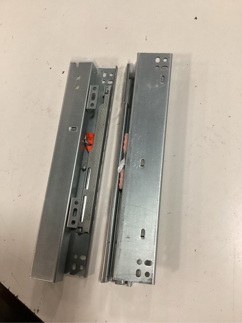 Condition photo showing As Is for pair undermount drawer slides bottom mount pull out shelf slider under mount drawer glides full extension soft close drawer runner shelf track for kitchen face frame or frameless cabinet drawer 10 inch 1.0