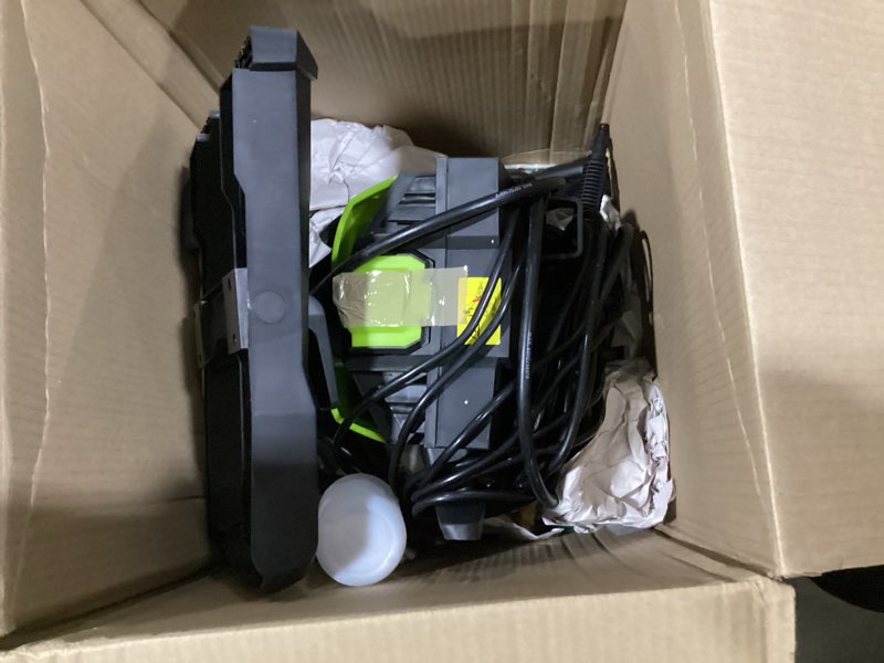 Condition photo showing As Is for pressure washer, power washer with 4 quick connect nozzles 1 foam cannon, high pressure cleaning machine for cars/fences/driveways/patios/farms/home cleaning(bright green)