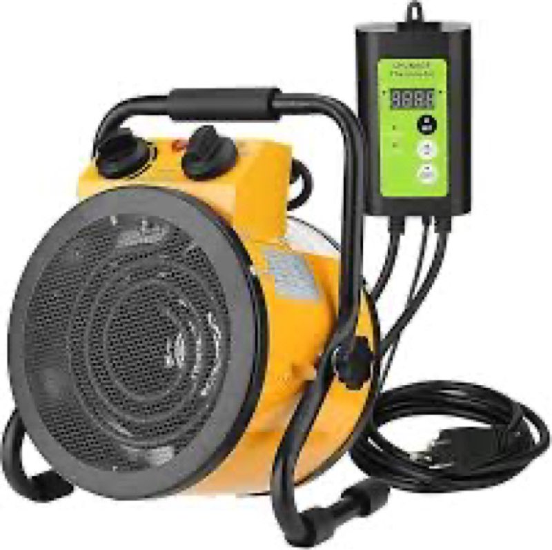 lhuksgf greenhouse heater with digital thermostat, grow tent heaters, overheat protection, fast heat