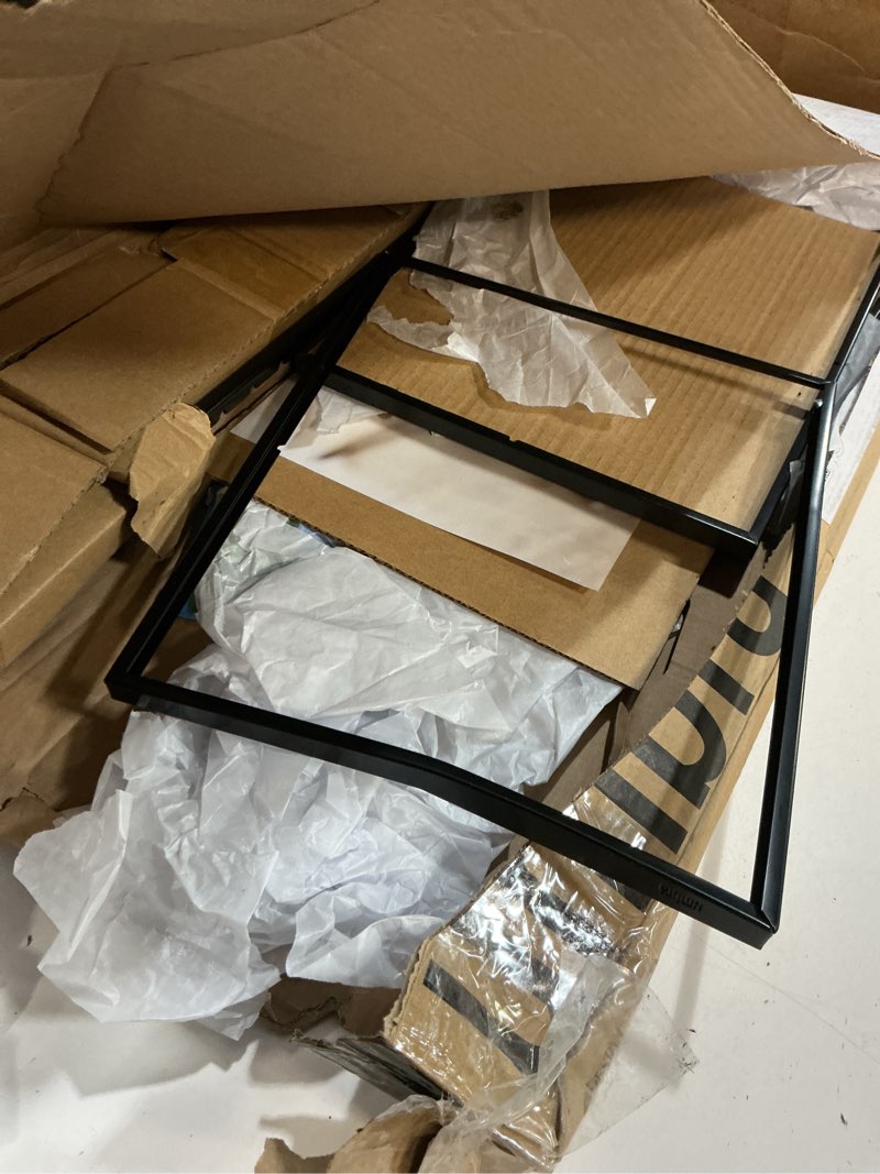 Condition photo showing As Is for Umbra Exhibit Picture Frame Gallery Set, Adjustable Wall Collage Displays Three 8"x10" Photos, Set of 3, Black Black Large 3-Opening