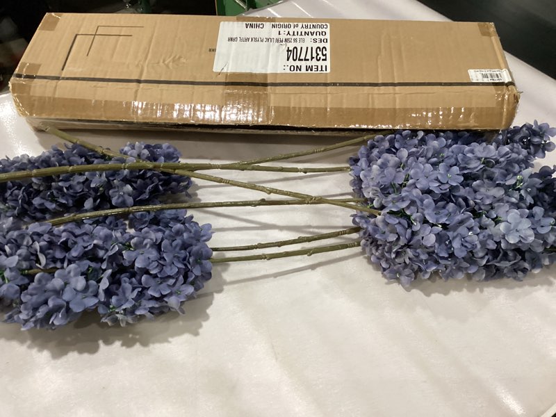 Condition photo showing Good Condition for Elements Lilac Artificial Flower Stem, Fake Flowers for Home Decoration, Set of 6 Lilac Set of 6