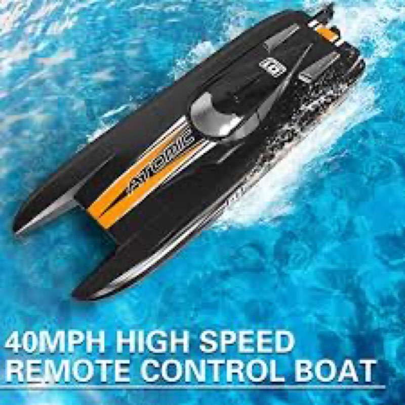 VOLANTEXRC Brushless Remote Control Boat VectorSR65B, 2.4Ghz 37MPH 25.6\" High Speed Racing RC Boat with Self-righting&Reverse Feature, RTR Version for Adults, black