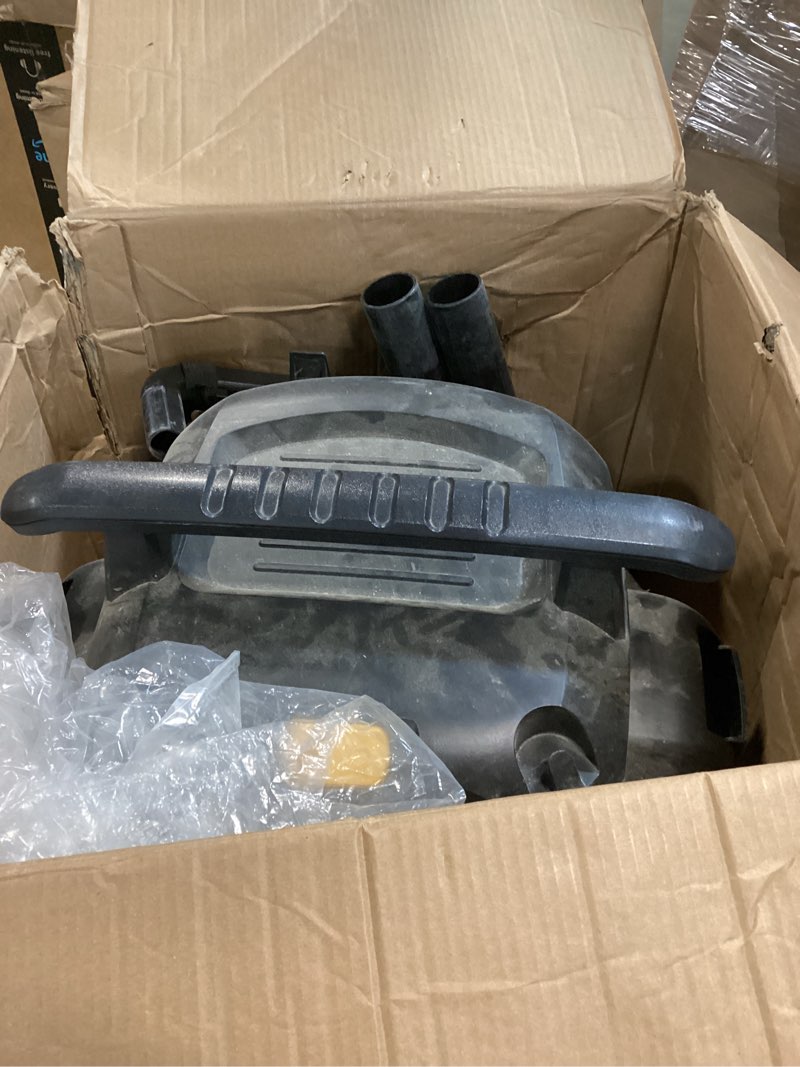 Condition photo showing As Is for dewalt 9 gallon wet/dry vac, heavy-duty shop vacuum with attachments, 5 peak hp, with blower function, dxv09pa