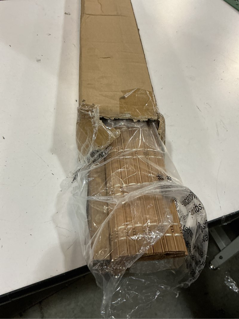 Condition photo showing Good Condition for lazblinds no tools no drill cordless bamboo roman shades, light filtering window treatment, roll up bamboo blinds for windows 35.5'' w x 48'' h, brown