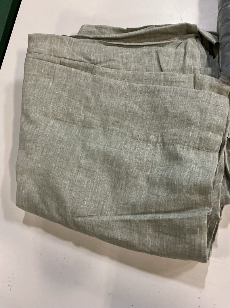 Condition photo showing Good Condition for quince european linen true blackout curtain - single panel color cloud size: 48x96