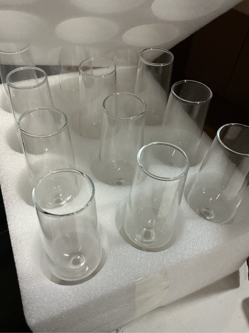 Condition photo showing New/Like New for ptsting champagne flutes 8.5oz champagne glass set of 12 stemmed champagne flute glass sparking wine stemware for women, men,parties,birthday wedding,anniversary, christmas