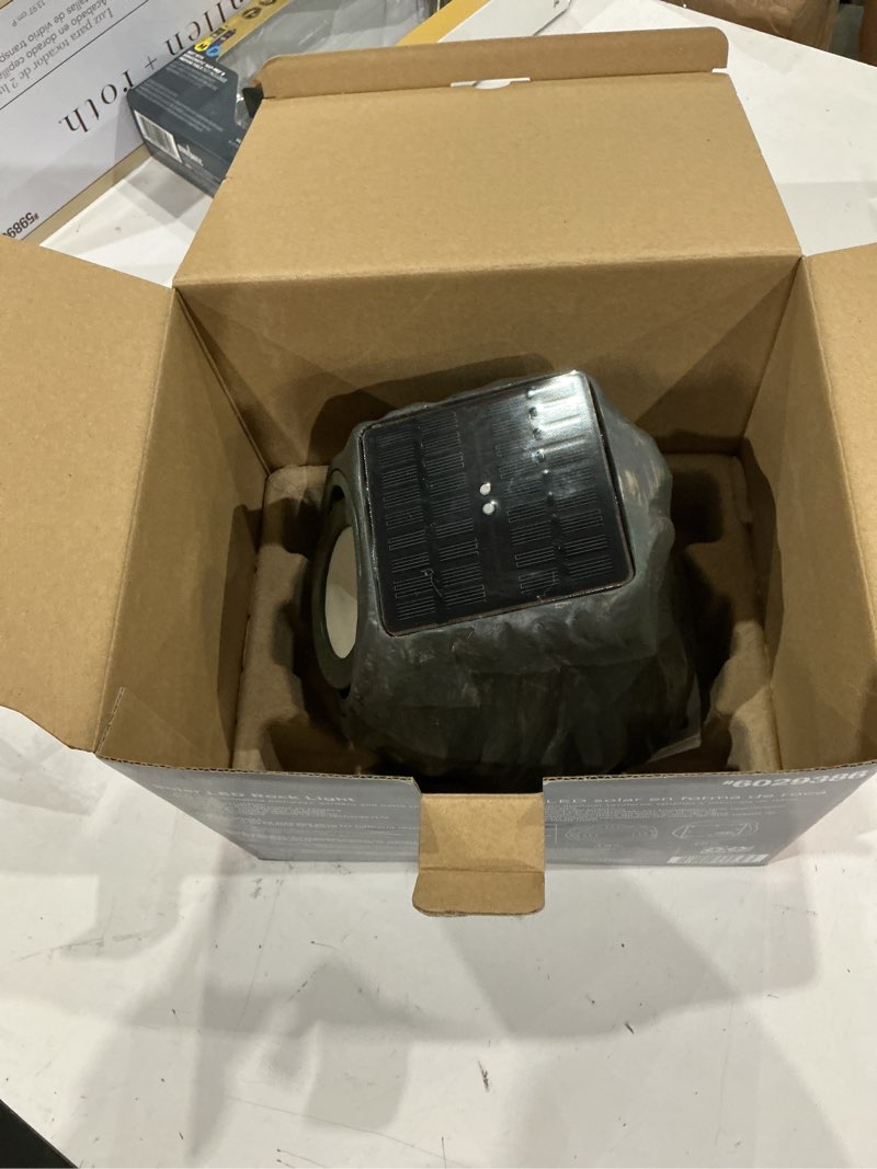Condition photo showing As Is for 100+ bought last week harbor breeze 40 -lumens 1 -watt gray warm white solar led flood light