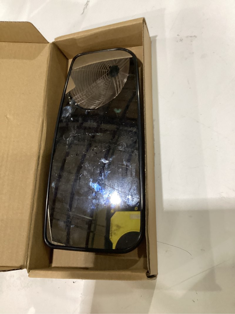 Condition photo showing As Is for passenger right side lower heated mirror glass fits for ford f-150 2015-2022, f-250 f-350 f-450 f-550 super duty 2017-2022 for fl3z17k707k only for towing type mirror