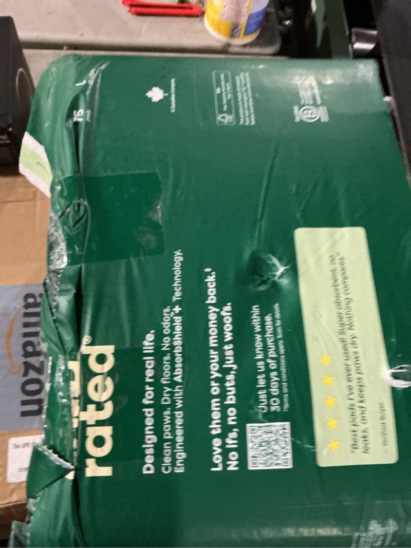 Condition photo showing Good Condition for Earth Rated Max Absorbency Puppy Pee Pads for Dogs Absorbs 2X Faster & 2X More, Leak-Proof, Odor Control Potty Training, Unscented, Large, 22” x 23”, 75 Count