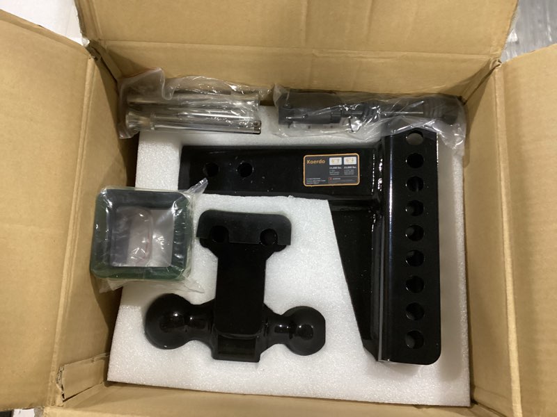 Condition photo showing New/Like New for adjustable trailer hitch -drop hitch-tow hitch with 2.5 inch receiver-6inch drop/rise, 2" & 2-5/16" ball hitches for trucks, 22,000 lbs gtw, trailer hitches with anti-theft pin, black…