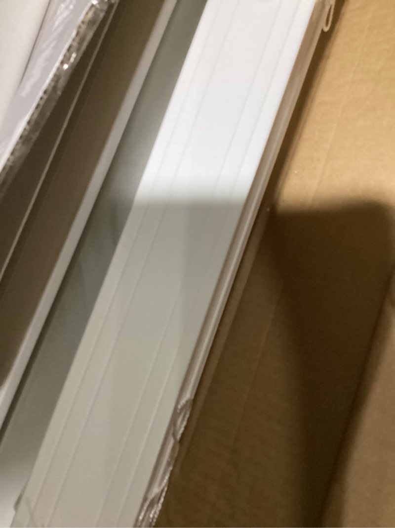 Condition photo showing As Is for better homes & gardens 2" cordless faux wood horizontal blinds, white, 34x48
