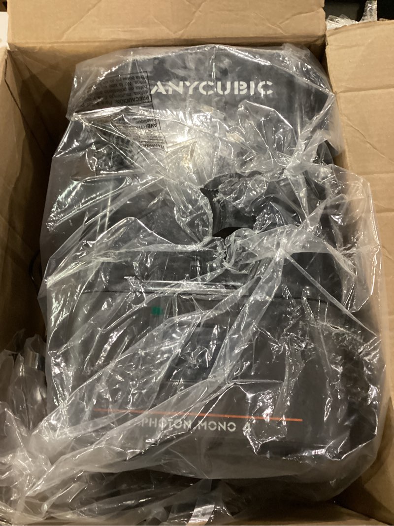 Condition photo showing As Is for ANYCUBIC Photon Mono 4, Resin 3D Printer with 7'' 10K Mono LCD Screen, Stable LighTurbo Light Source and 70mm/h Fast Printing, Print Volume 6.04'' x 3.42'' x 6.49''
