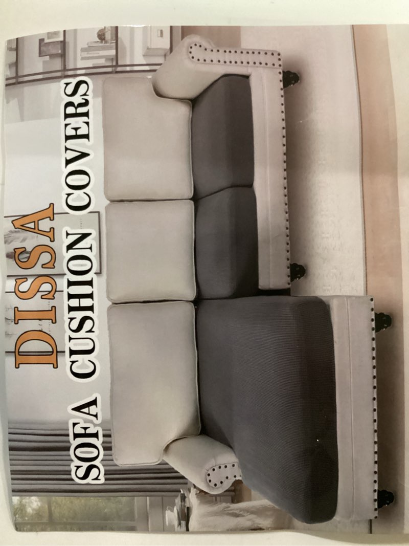 DISSA Waterproof Couch Cushion Covers, Washable Sofa Cushion Covers, Stretch Sofa Slipcovers, Thick Jacquard Fabric, Couch Covers for 3 Cushion Couch Sofa Pet Friendly(3PCs Sofa Cushion, Navy) Navy 3 Seat