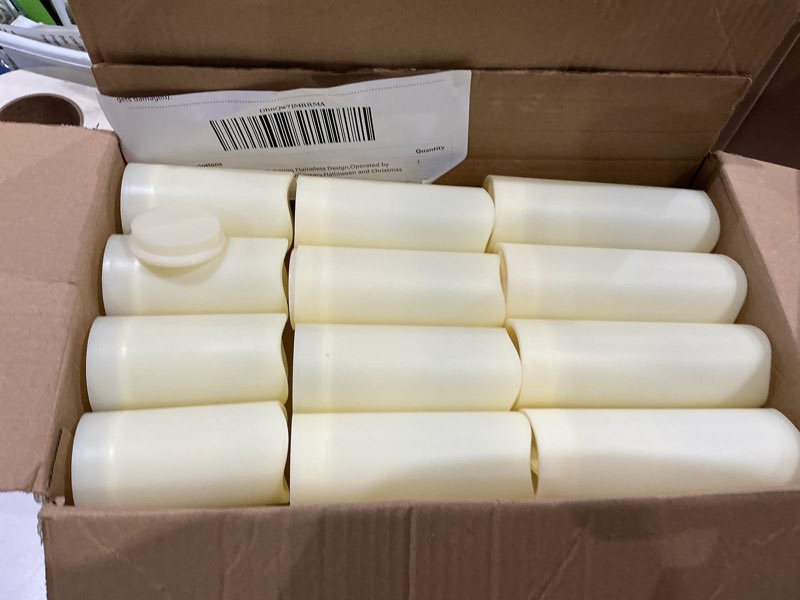 Condition photo showing Good Condition for led candles 48pack,flickering flameless design,operated by remote with timer functiongreat for aniversary,halloween and christmas 48pcs-ivory