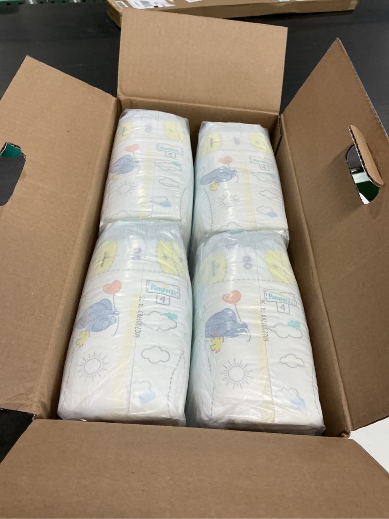 Condition photo showing New/Like New for pampers swaddlers diapers, size 4 (15-34 lbs), 120 count, absorbent, keeps baby dry and comfortable, skin safe disposable baby diaper (packaging may vary) size 4 120