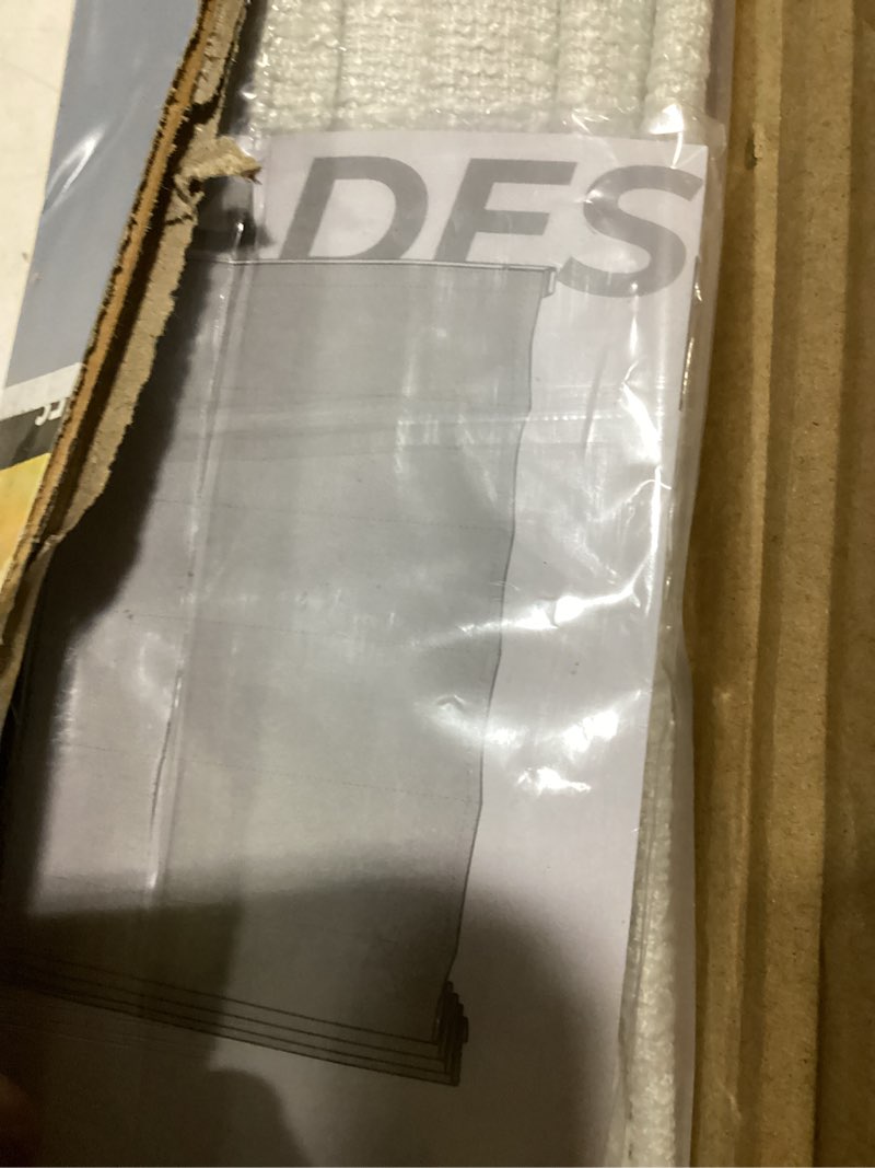 Condition photo showing Good Condition for unishades no tools no drill cordless roman shades for indoor windows 100% blackout, for window size 31" w × 64" h white white 31" w × 64" h
